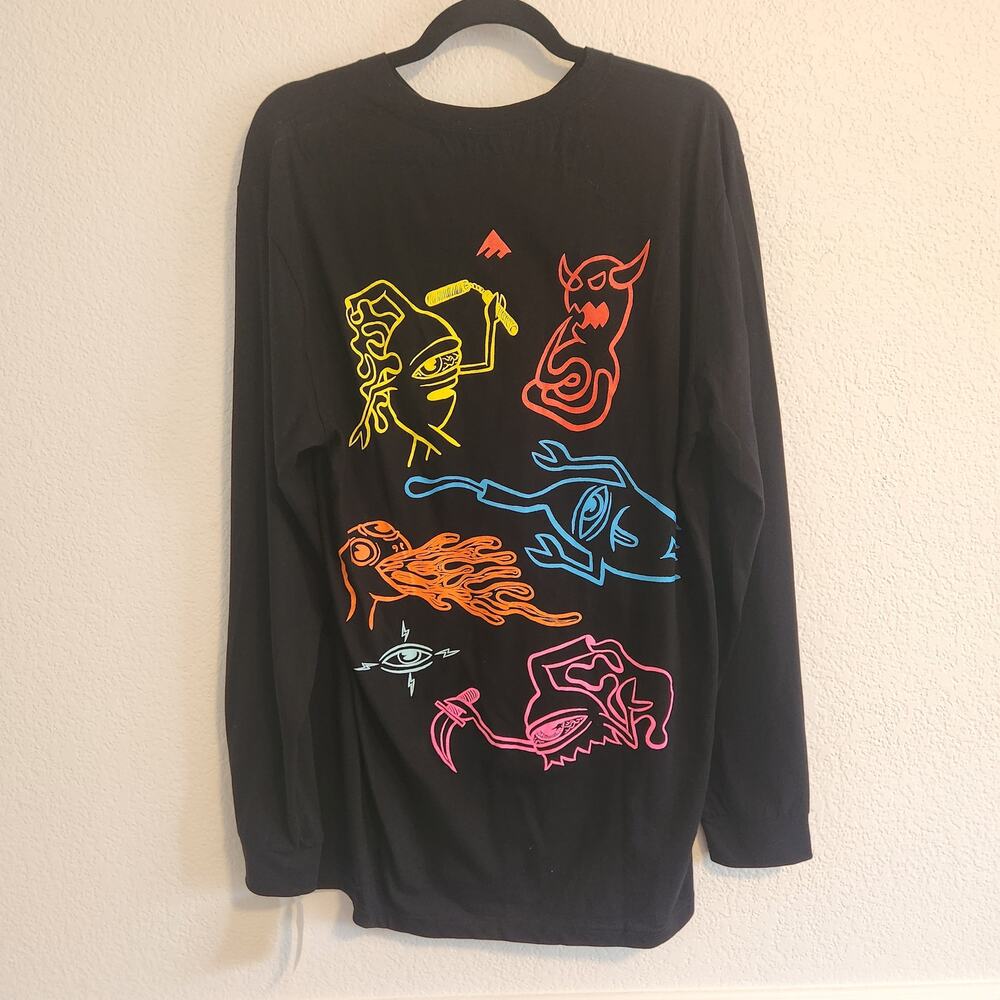 Emerica X  Toymachine Clusters Mens Large Black/Multicolor Long Sleeve Shirt NWT